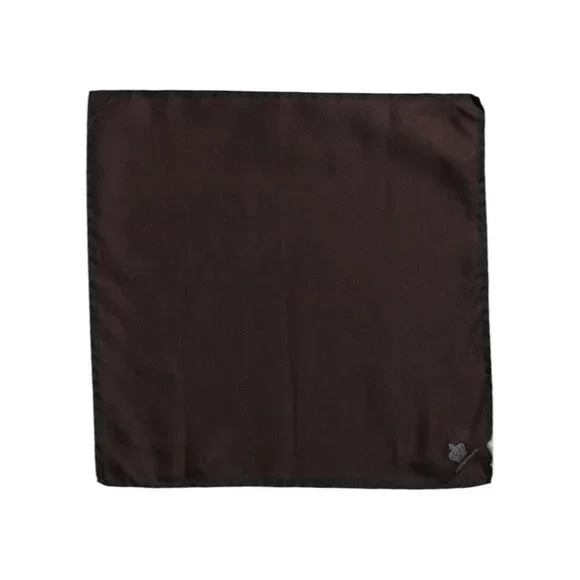 Dolce & Gabbana Brown DG Crown Silk Square Men Foulard Scarf